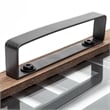 Pemberly Row Contemporary Brown Wood Metal and Glass Serving Tray