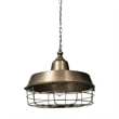 Pemberly Row Farmhouse 14x 14.5 Gold Toned Metal Cage Pendant Light