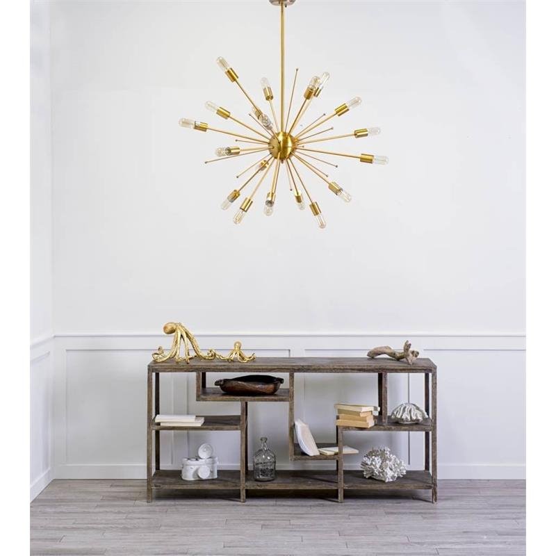 Pemberly Row Modern / Contemporary 20 Bulb Chandelier in Gold