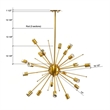 Pemberly Row Modern / Contemporary 20 Bulb Chandelier in Gold
