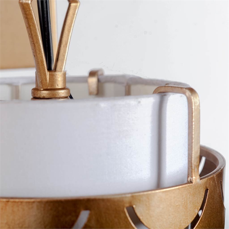 Pemberly Row 10.5x22 Gold Toned Metal Fish Scale Wall Sconce