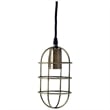 Pemberly Row Contemporary 4x8 Antiqued-Brass Metal Cage Pendant Light