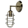 Pemberly Row Contemporary 6x14 Bronze Toned Metal Bulb Cage Wall Sconce