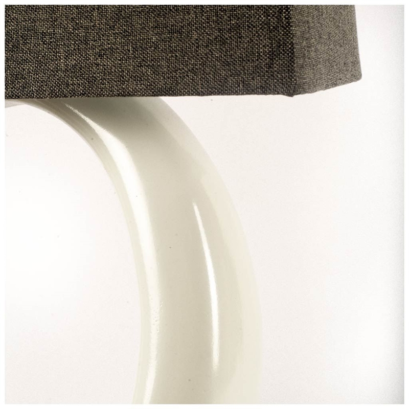 Pemberly Row 6x19 Brown Fabric Shade Cream Circular Base Wall Sconce