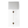 Pemberly Row 12x30 White Shade Clear Plastic and Brass Wall Sconce