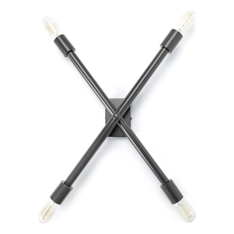 Pemberly Row Contemporary 4x25 Black Toned Metal Sputnik Wall Sconce