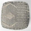 Pemberly Row Traditional Gray/Cream Fabric Handwoven Square Pouf