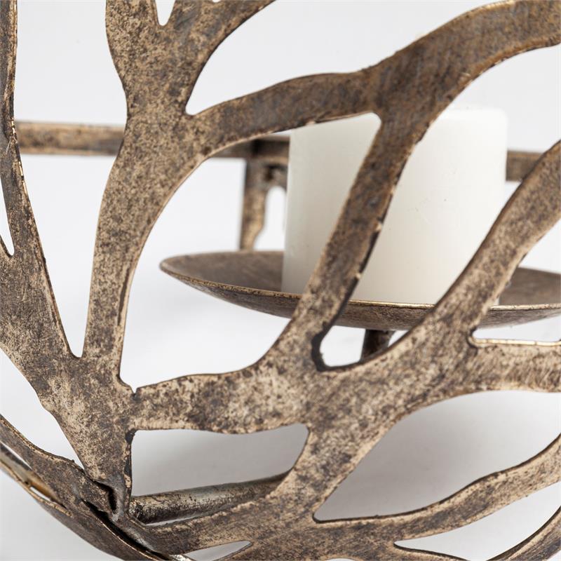 Pemberly Row Single Metal Bronze/Champagne Toned Wall Candle Holder