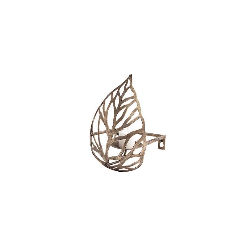 Pemberly Row Single Metal Bronze/Champagne Toned Wall Candle Holder