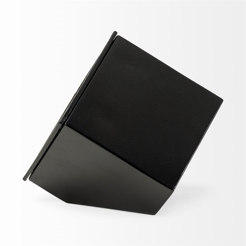 Pemberly Row Modern / Contemporary Black Metal Cube Table Clock