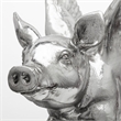 Pemberly Row Modern Farmhouse Set of 2 Silver Resin Flying Pigs