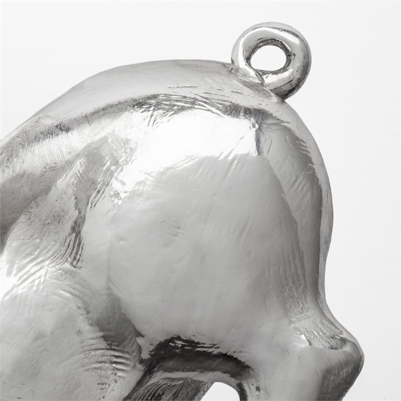 Pemberly Row Modern Farmhouse Set of 2 Silver Resin Flying Pigs