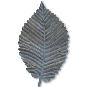 Pemberly Row 15.8&quotH Large Green and Gray Metal Leaf Wall Art
