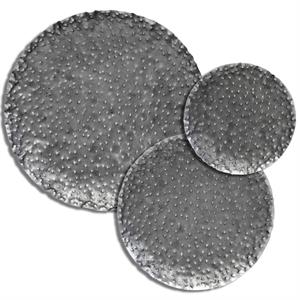 Pemberly Row Contemporary Set of 3 Decorative Black/Grey Metal Plates