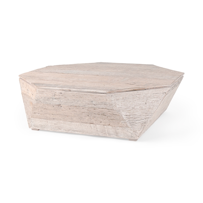 Pemberly Row Solid Wood Hinged Top with Storage Coffee Table in Brown