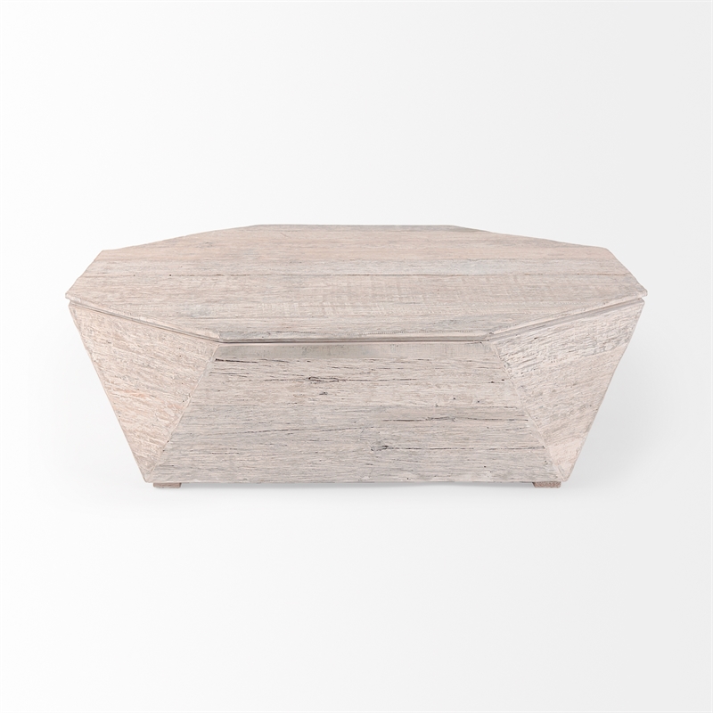 Pemberly Row Solid Wood Hinged Top with Storage Coffee Table in Brown