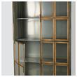 Pemberly Row Wood and Metal Glass Door Display Cabinet in Brown