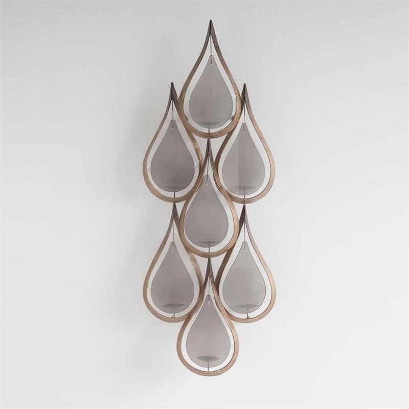 Pemberly Row Contemporary Seven Candle Gold Metal Decorative Wall Sconce