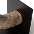 Pemberly Row Modern Farmhouse Brown Tones Resin Bull Horn Bookend