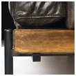 Pemberly Row Contemporary Brown Leather Body Wood/Iron Frame Club Chair