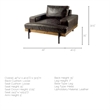Pemberly Row Contemporary Brown Leather Body Wood/Iron Frame Club Chair