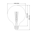 Pemberly Row Contemporary Filament Globe Clear Glass E26 40W 5.5