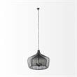 Pemberly Row Contemporary Metal Mesh-Style 4 Bulb Chandelier in Black