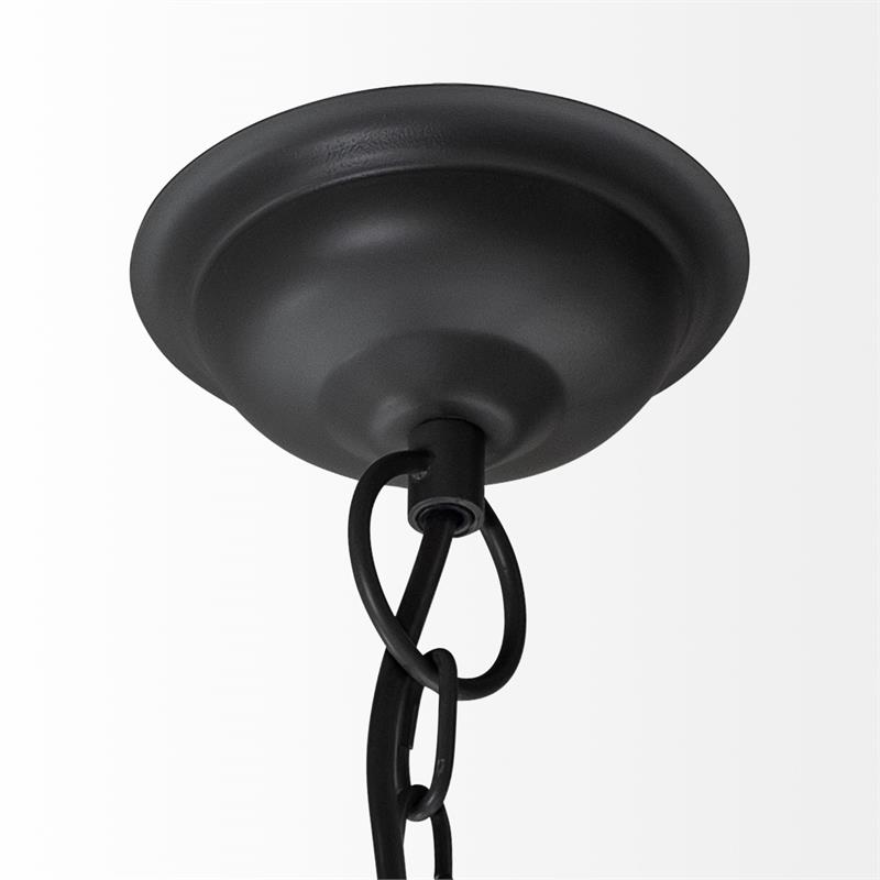 Pemberly Row Contemporary Metal Mesh-Style 4 Bulb Chandelier in Black