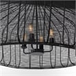Pemberly Row Contemporary Metal Mesh-Style 4 Bulb Chandelier in Black