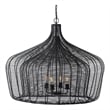 Pemberly Row Contemporary Metal Mesh-Style 4 Bulb Chandelier in Black