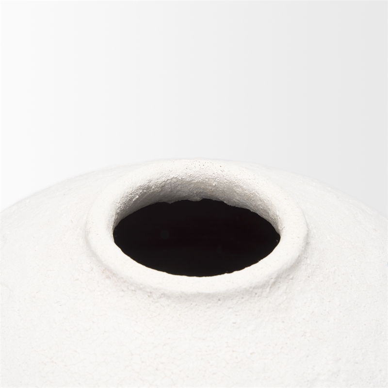 Pemberly Row Modern / Contemporary Large White Textured Ceramic Vase