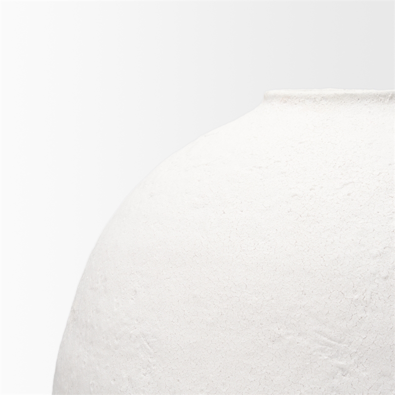 Pemberly Row Modern / Contemporary Large White Textured Ceramic Vase