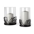 Pemberly Row Set of Two Black Metal Base Table Candle Holders
