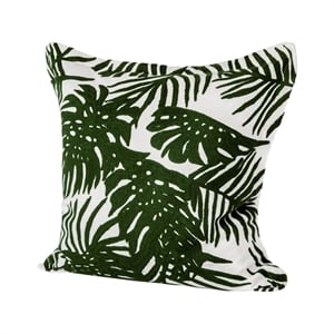 Pemberly Row 20x20 Green Tropical Palm Leaf Decorative Pillow Cover