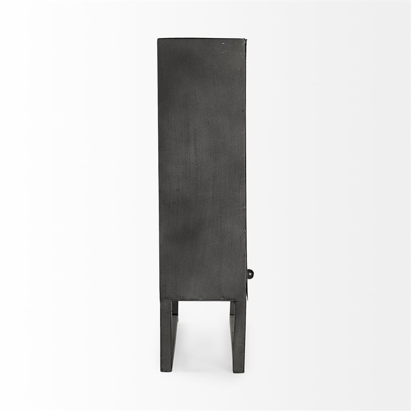 Pemberly Row Traditional Gray Metal Square Industrial Table Clock