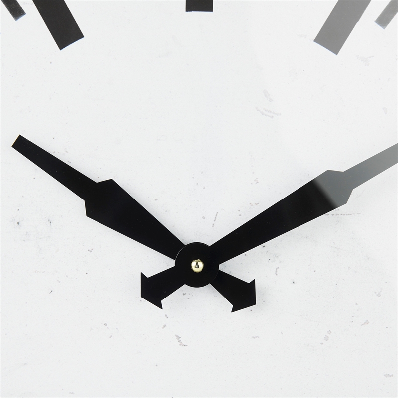 Pemberly Row Traditional Gray Metal Square Industrial Table Clock