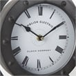 Pemberly Row Traditional Gray Finish Metal Circular Table Clock