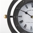 Pemberly Row Traditional Gray Finish Metal Circular Table Clock