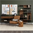 Pemberly Row 63x15 Brown Wood and Silver Metal Frame Two Drawer Sideboard