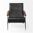 Pemberly Row Contemporary Black Leather Wrap Metal Frame Accent Chair
