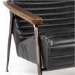Pemberly Row Contemporary Black Leather Wrap Metal Frame Accent Chair