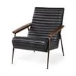Pemberly Row Contemporary Black Leather Wrap Metal Frame Accent Chair
