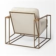 Pemberly Row Cream Fabric Wrap Gold Metal Frame Accent Chair