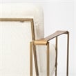 Pemberly Row Cream Fabric Wrap Gold Metal Frame Accent Chair