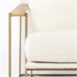 Pemberly Row Cream Fabric Wrap Gold Metal Frame Accent Chair