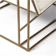 Pemberly Row Cream Fabric Wrap Gold Metal Frame Accent Chair