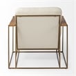 Pemberly Row Cream Fabric Wrap Gold Metal Frame Accent Chair