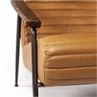 Pemberly Row Tan Leather Wrap Brown Metal Frame Accent Chair