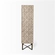 Pemberly Row Contemporary Iron Base Storage Cabinet in Light Brown