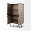 Pemberly Row Contemporary Iron Base Storage Cabinet in Light Brown